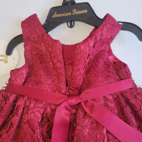 American Princess Deep Red Lace with tulle and shorts - 6M - Picture 6 of 14